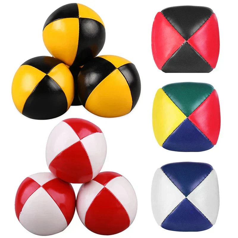 (Pack of 3) Net Set Suit Professional Juggling Ball Acrobatics Toss Ball Educational Toy Children Fun Sports Pu Soft Juggling Ball Toys