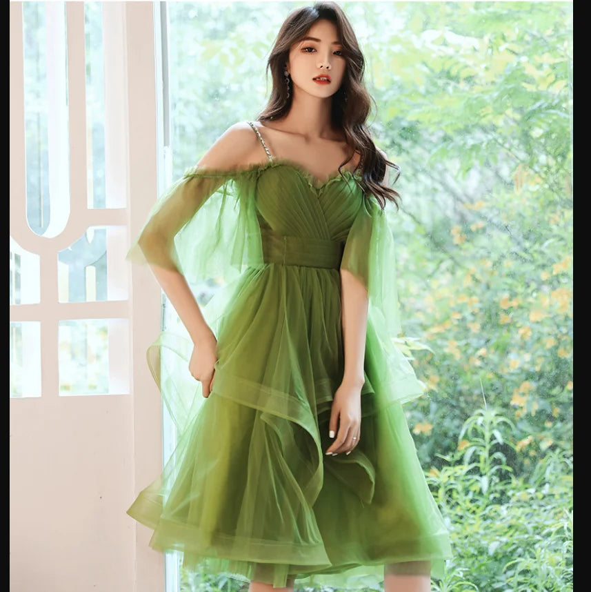 Платье на выпускной Short Graduation Dresses Ruffles Emerald Green vestidos de cocktail sukienki homecoming sukienki koktajlowe