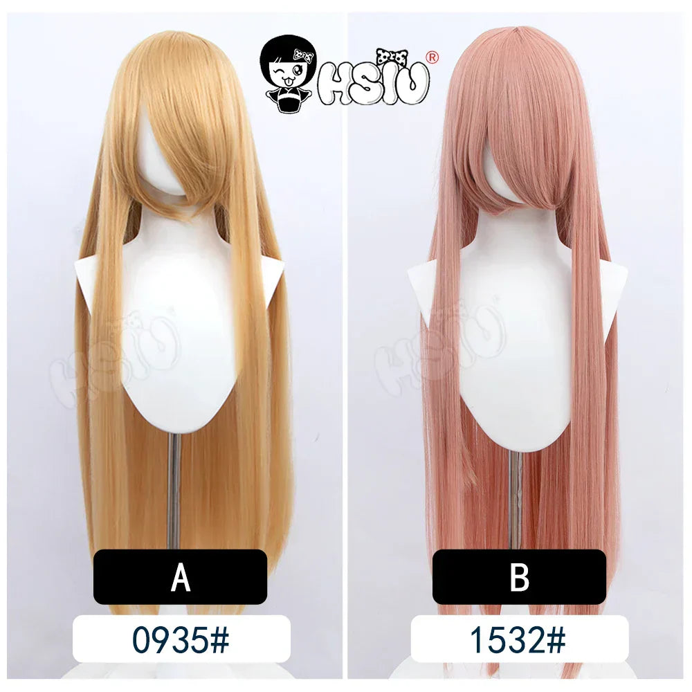 100Cm Long Staight Cosplay Wig HSIU Heat Resistant Synthetic Hair Anime Party wigs 42 color Colourful brand wig cap
