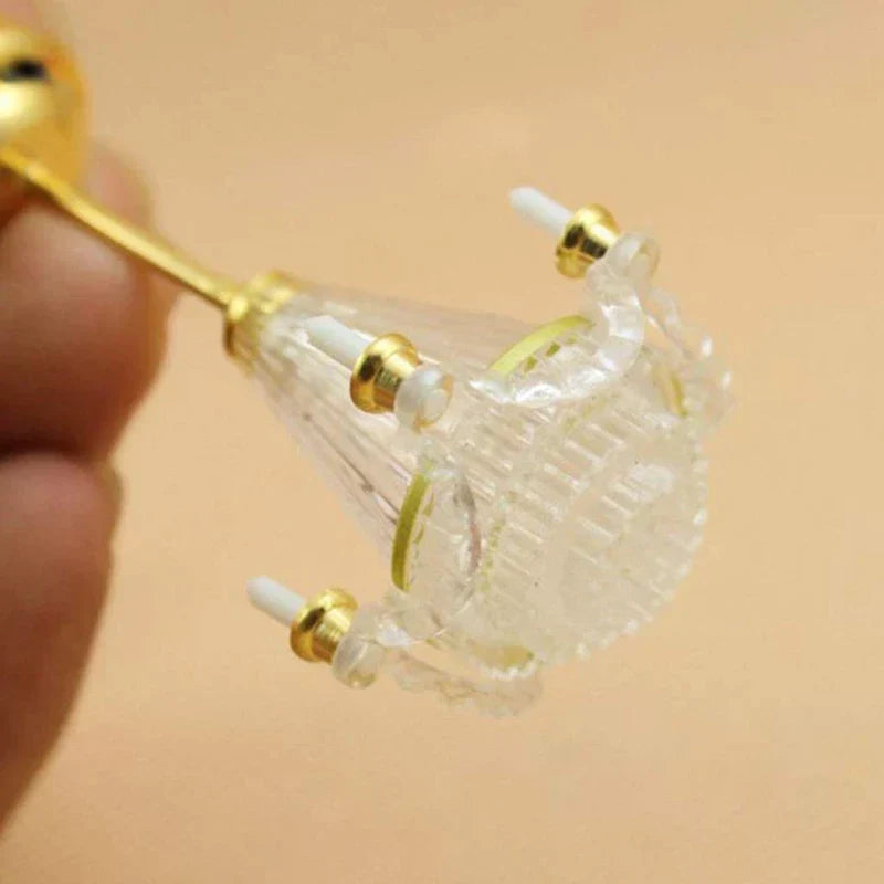 1Pc 1:12 Dollhouse Miniaturescale Ceiling Light Candles LED Lamp Battery/Button Battery Operated Decorative Accessories