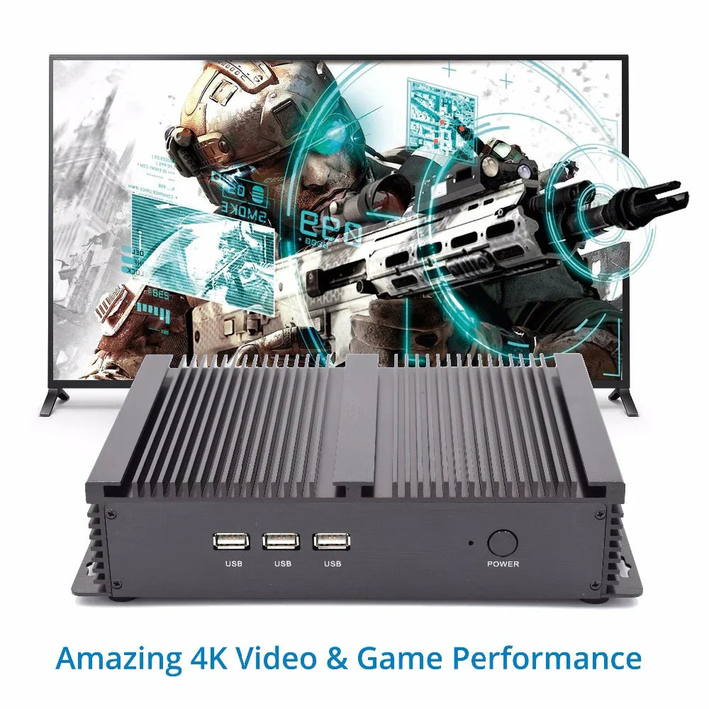 Yohirs Embedded Fanless Industrial Mini PC I5 8250U I7 8550U 2*DDR4 RAM 2*RS232 COM HDMI VGA 7*USB WiFi Barebone Computer