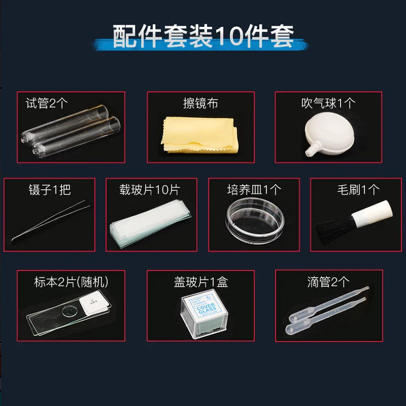 Microscope Accessories Set Specimen Making Biological Experiment Dropper Tweezers Lamp Test Tube Cover Slides Microscope Parts