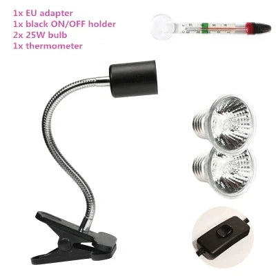 25W UVA&uvb adjust temperature lamps turtle reptile Heat back pet light tortoise calcium solarium aquarium habitat lighting