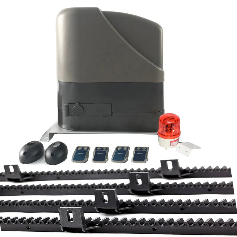 With 6m or 7m nylon racks Gate automation system 12VDC Heavy Duty Sliding Gate opener kit working with battery solar sytem