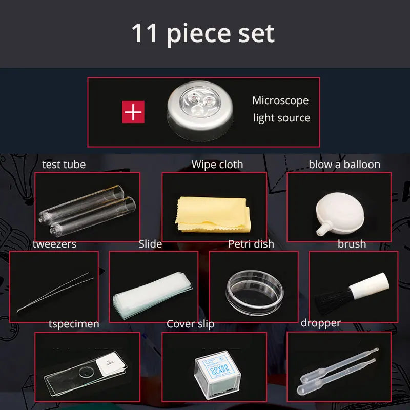Microscope Accessories Set Specimen Making Biological Experiment Dropper Tweezers Lamp Test Tube Cover Slides Microscope Parts