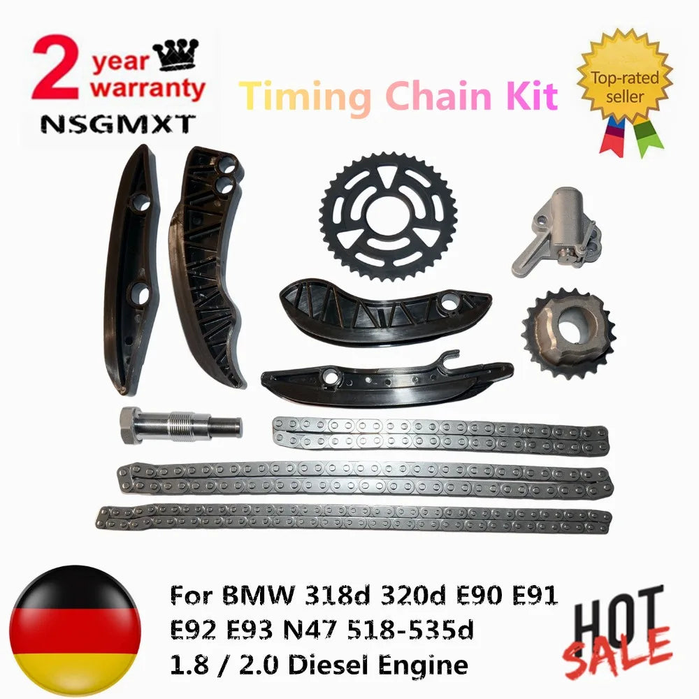 AP03 Timing Chain Kit For BMW E90 E91 E92 E93 E60 E61 N47 518-535d 1.8 / 2.0 Diesel Engine 13527797903 11318510014