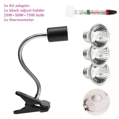 25W UVA&uvb adjust temperature lamps turtle reptile Heat back pet light tortoise calcium solarium aquarium habitat lighting