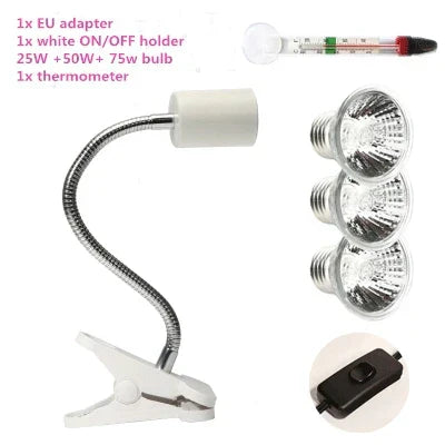 25W UVA&uvb adjust temperature lamps turtle reptile Heat back pet light tortoise calcium solarium aquarium habitat lighting