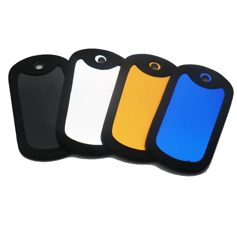 (Pack of 100) Wholesale Black Silencer Military Man Tag Accessories Dog Tag For Man Silencer Rubber Round Jewellery Tag