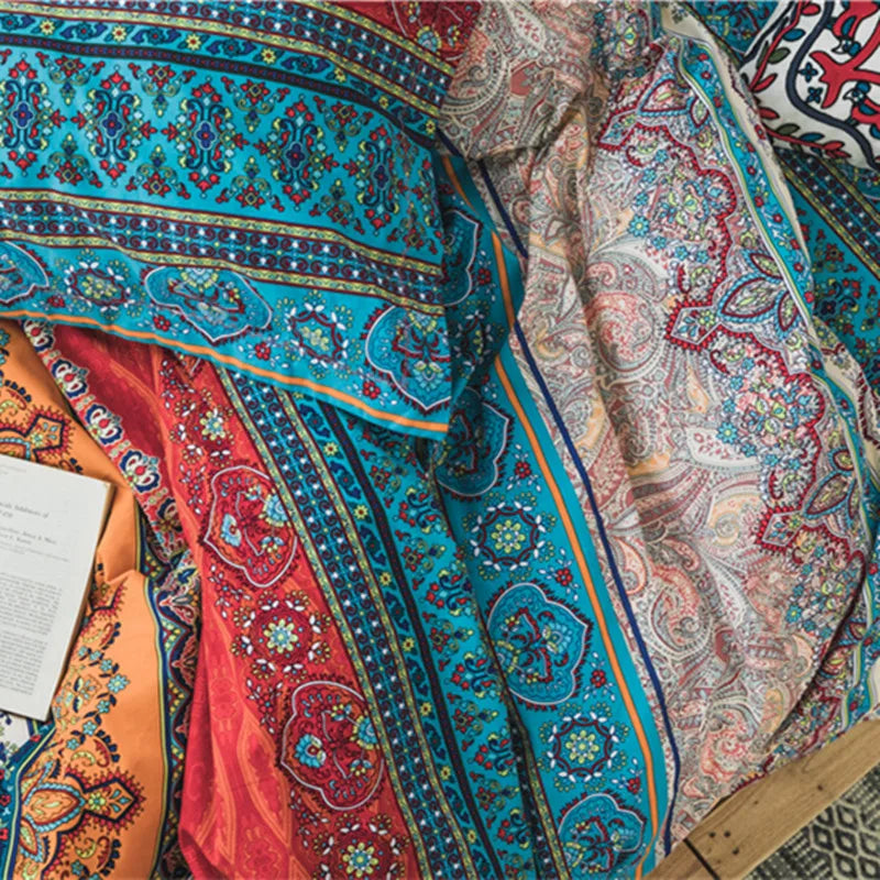 Bohemian Cotton 3d Comforter Bedding Sets Luxury Boho Duvet Cover Set Pillowcase Queen King Size Bedlinen Bedspread