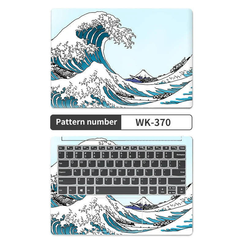 (Pack of 2) Universal Sea Wave Laptop Cover Sticker Skins Notebook Stickers Decal 12"/13"/14"/15"/17"for Macbook /Lenovo/Asus/Hp/Acer