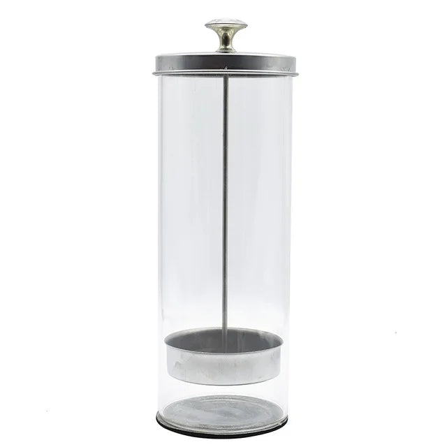 Hairdressing Sterilization Bottle Glass Scissors Comb Stainless Steel Cover Haircut Disinfecting Jar Salon Sterilizing Tool