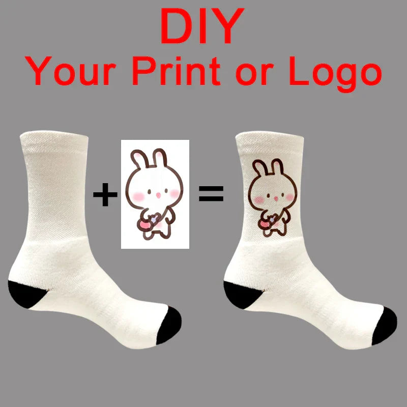 Customized Print Socks Women's Men's DIY Photo Logo Brand Quanlitity Cotton For Spring summer autumn winter