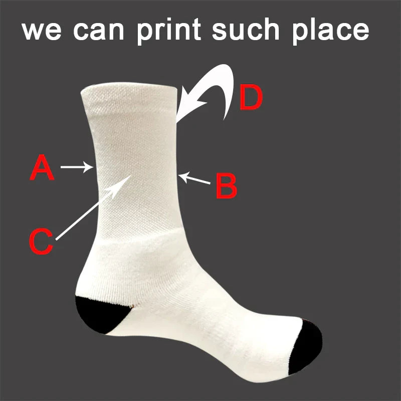 Customized Print Socks Women's Men's DIY Photo Logo Brand Quanlitity Cotton For Spring summer autumn winter