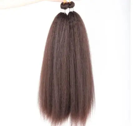 (Pack of 3) Lydia Kinky Straight Bundles Synthetic Hair Extension Freetress Crochet Kanekalon Bulk Jumbo Braiding Afro 10-41Inch Black