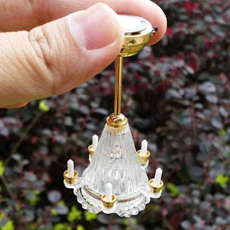 1Pc 1:12 Dollhouse Miniaturescale Ceiling Light Candles LED Lamp Battery/Button Battery Operated Decorative Accessories