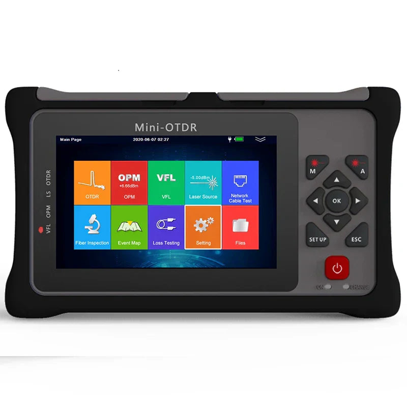 Pro MINI OTDR 1310/1550nm 22/20dB Fiber Optic Reflectometer Touch Screen VFL OLS OPM Event Map Ethernet Cable Tester Equipment