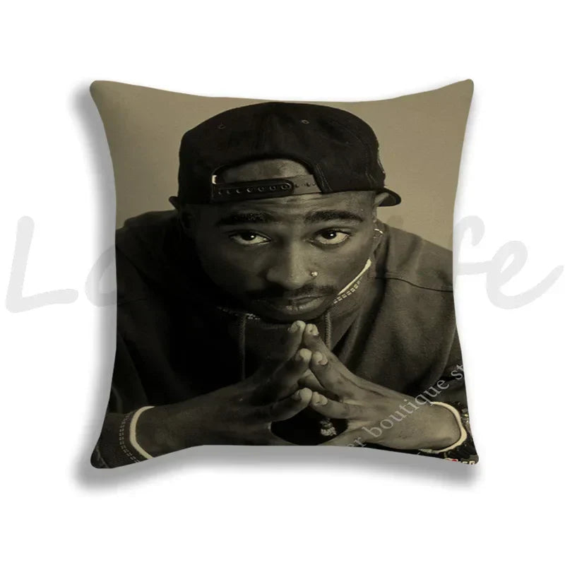 Rapper 2Pac Tupac Printing Pillows Covers Cool Pillow Case Baby Cushion Cover Case On The Pillow Pillowcase For Children 45x45