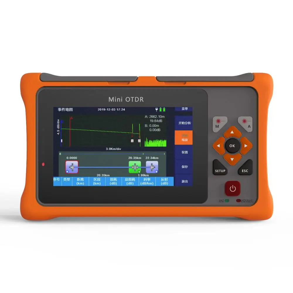 Pro MINI OTDR 1310/1550nm 22/20dB Fiber Optic Reflectometer Touch Screen VFL OLS OPM Event Map Ethernet Cable Tester Equipment