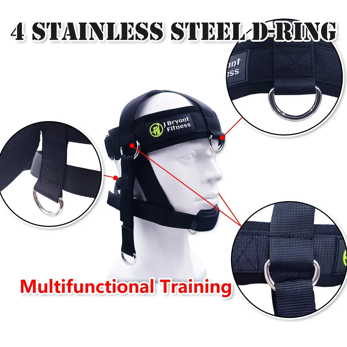 Head Neck Harness for Weight Lifting Training Diverse Workout Adjustable Strap Chin Pad Strength Powerlifting Workout Equipment