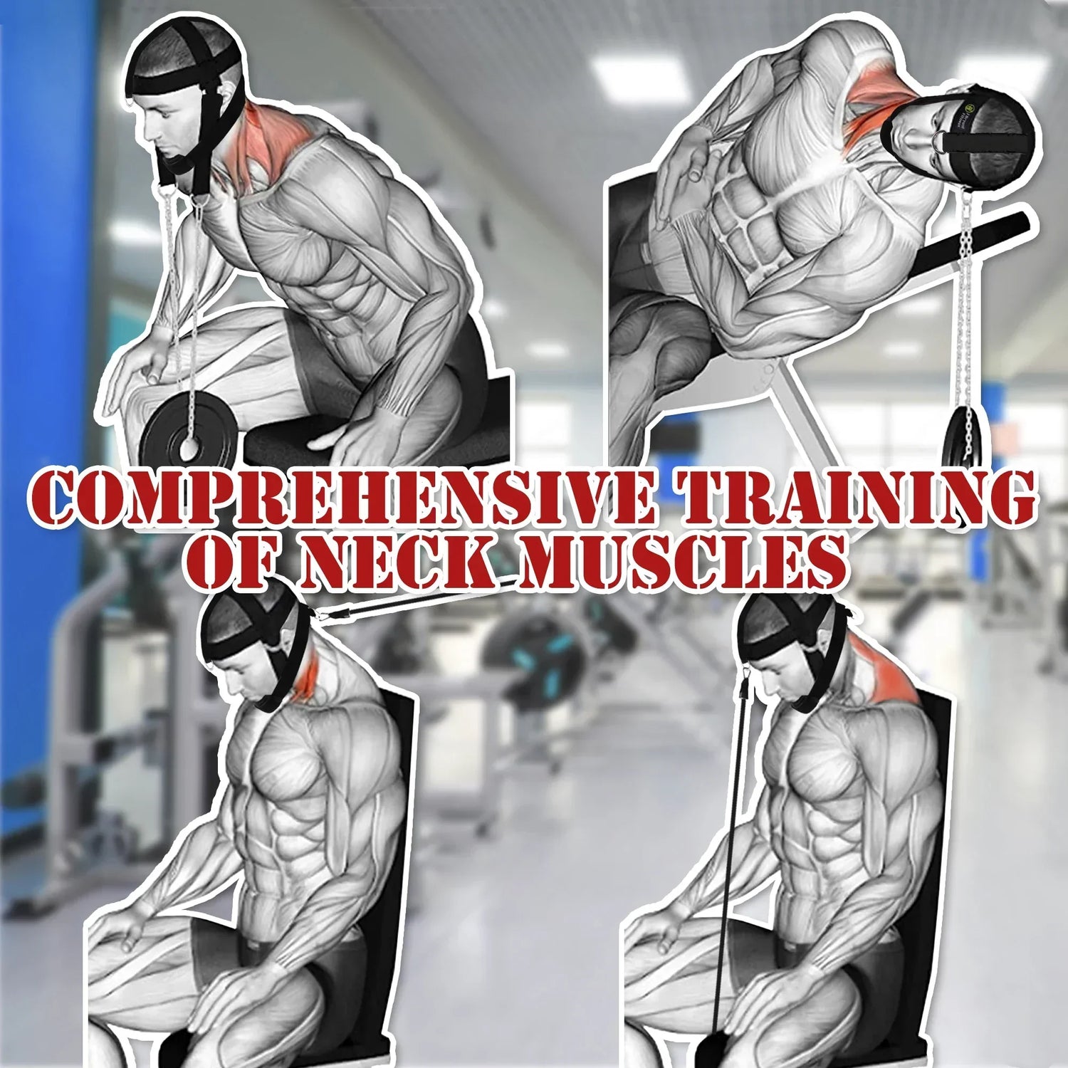 Head Neck Harness for Weight Lifting Training Diverse Workout Adjustable Strap Chin Pad Strength Powerlifting Workout Equipment