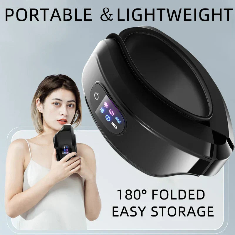 Heated Eye Massager 16D Smart Airbag Vibration Eye Care Instrument With Bluetooth Eye Massage Glasses Fatigue Pouch & Wrinkle