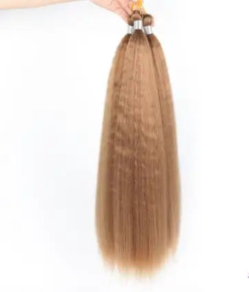 (Pack of 3) Lydia Kinky Straight Bundles Synthetic Hair Extension Freetress Crochet Kanekalon Bulk Jumbo Braiding Afro 10-41Inch Black