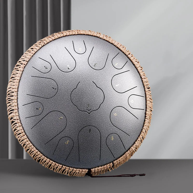 Hluru Glucophone Steel Tongue Drum C 13 inch 15 Notes Ethereal Drum Handpan Percussion Musical Instrument