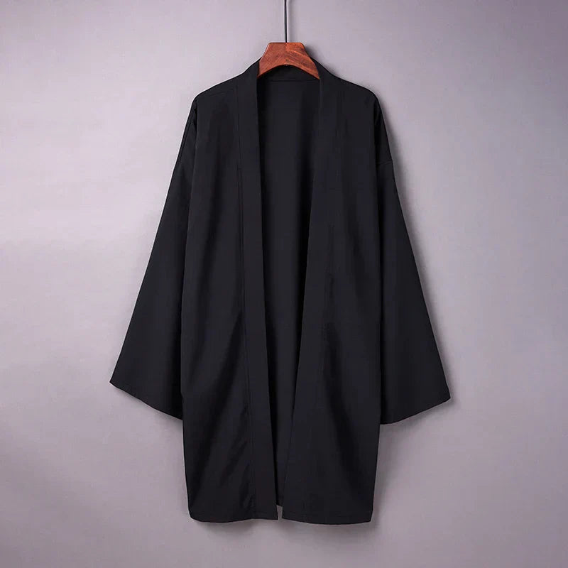 Japanese Yukata Kimono Haori Man Cardigan Harajuku Woman Long Cosplay Yukata Female Obi Black Streetwear White Beach Shirt