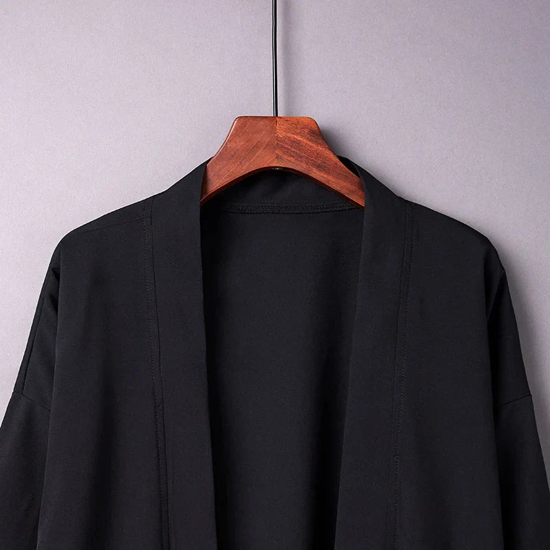 Japanese Yukata Kimono Haori Man Cardigan Harajuku Woman Long Cosplay Yukata Female Obi Black Streetwear White Beach Shirt