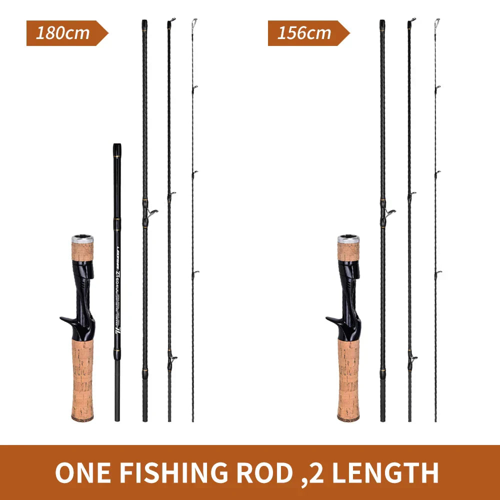 LEOFISHING Carbon Lure Spinning Casting Fast UL Bait 4+1 523/604 Ultra Lightweight Fishing Rod 1.56M&1.8M Fishing Accessories