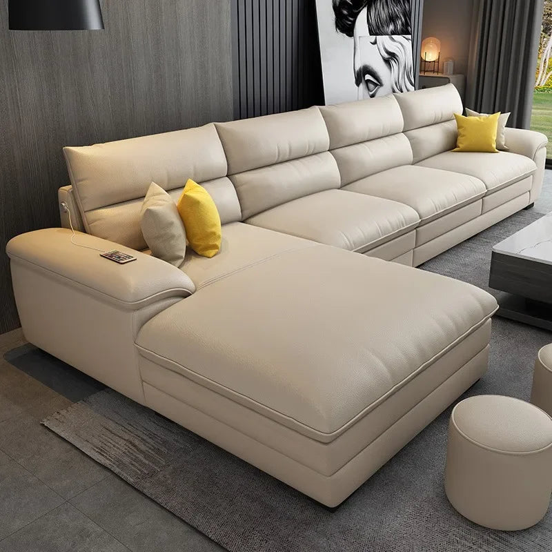 Living Room Leather Sofa Modern Lazy Recliner Theater Puffs Couch Sofas Sectional Bedroom Puffs Asiento Apartment Furniture DWH