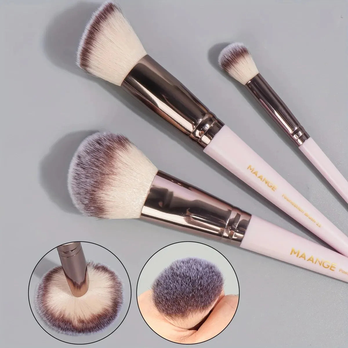 (Pack of 30) MAANGE Professional Makeup Brush Set Foundation Concealers Eye Shadows Powder Blush Blending Brushes Beauty Tools with Bag