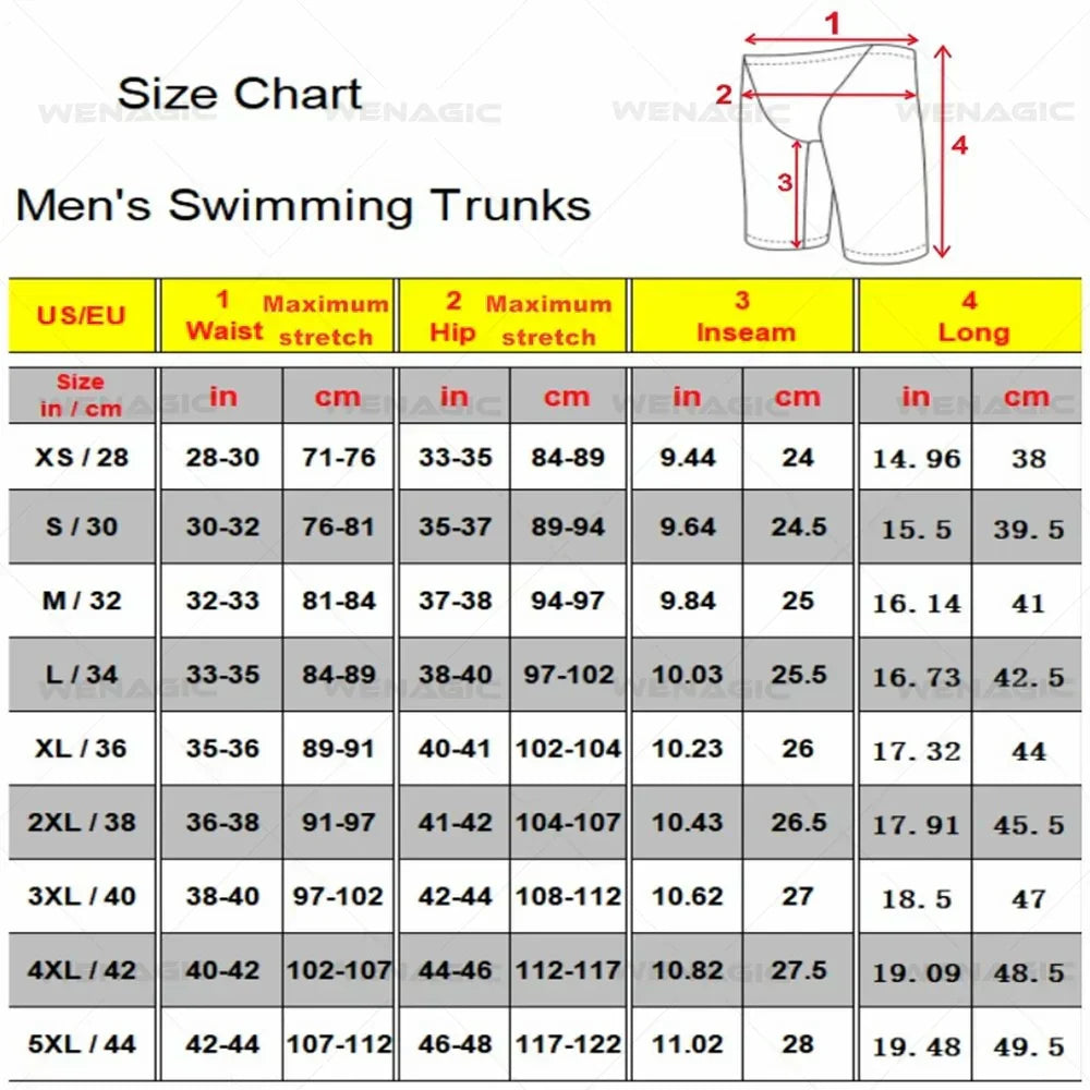Mens Swim Trunks Lycra Pattern Beach Shorts Quick Dry Maritime Sports Swimming Pantalones Jammer Surfing Pants Safety Knickers
