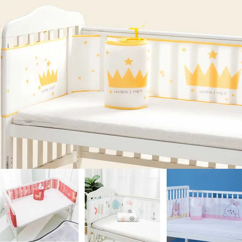 Mesh Baby Crib Bed Bumper Liner Around Protector Anti-Collision Cot Bedding Set