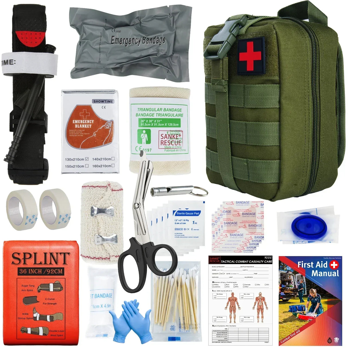 Military IFAK Trauma Survival Kit First Aid Medical Pouch Emergency Survival Gear and Equipment with Molle Car Travel Hiking