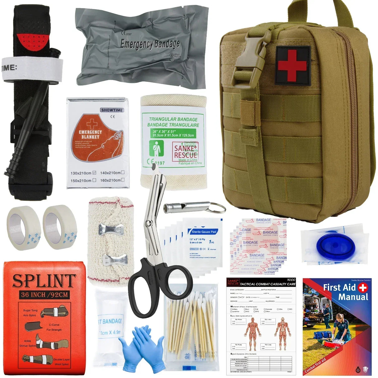 Military IFAK Trauma Survival Kit First Aid Medical Pouch Emergency Survival Gear and Equipment with Molle Car Travel Hiking