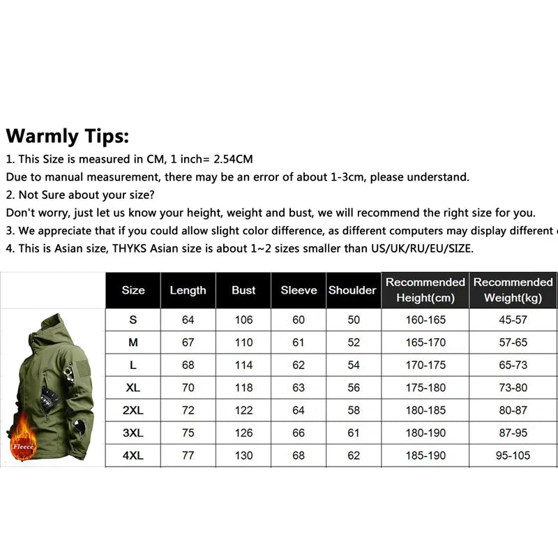 Military Outdoor Jackets Men Shark Skin Soft Shell Tactical Waterproof Windbreaker Army Combat Jacket Mens Hooded Bomber Coats