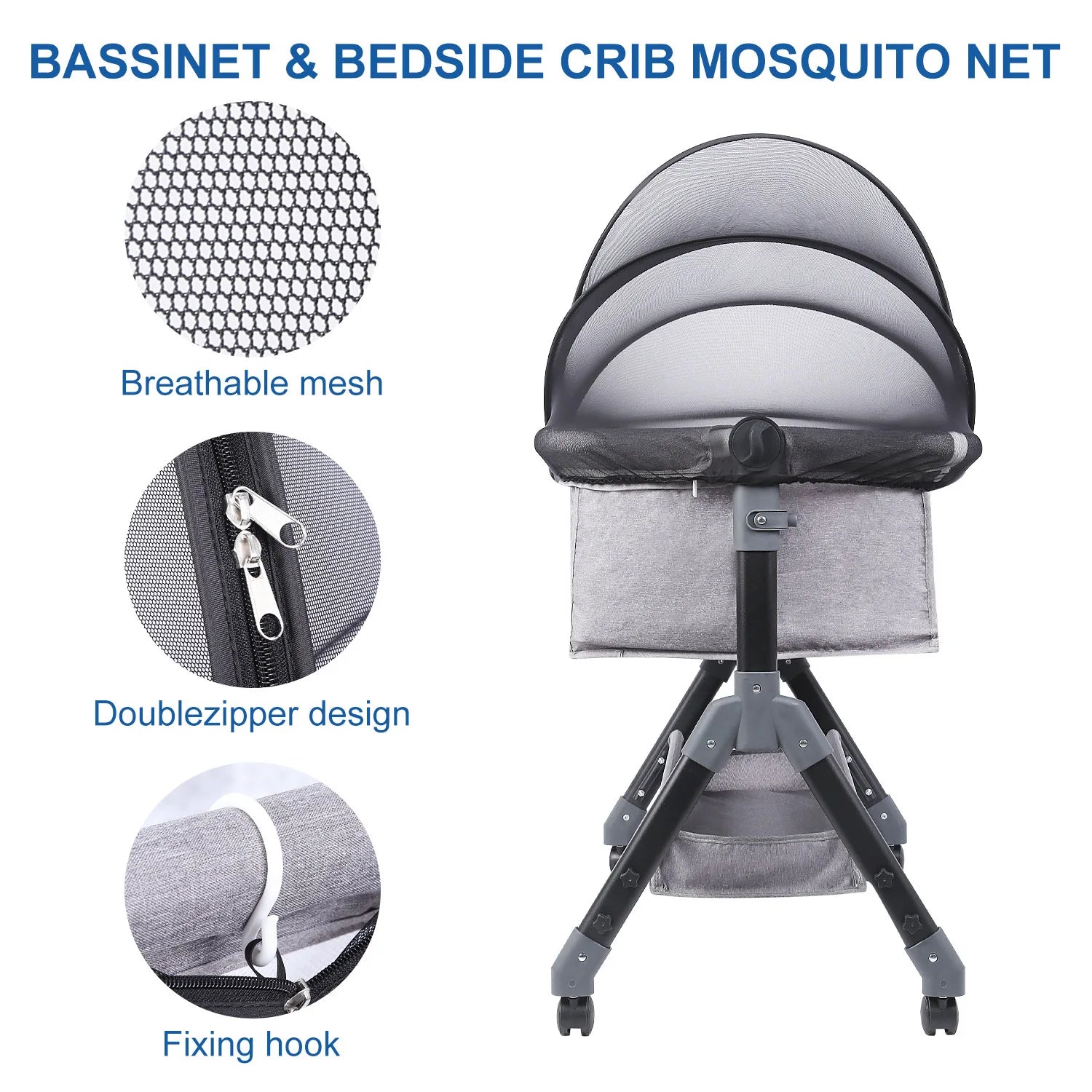 Mosquito Net for Baby Bed Four Seasons Universal Newborn Baby Removable Portable Ventilate Foldable Encrypted Crib Protectors