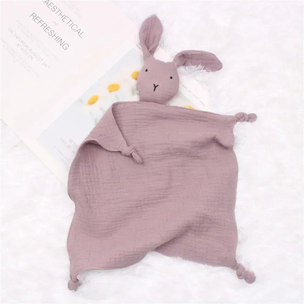 Name Personalized Muslin Cotton Soother Towel Bib Baby Comforter Blanket Infant Kids Sleeping Dolls for Children
