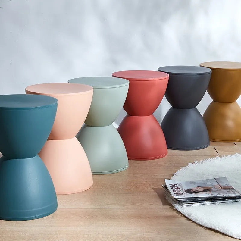 Nordic Style Footstool Creative Change Shoe Stool Round Tea Table Multi-color Thickened Fashion Thickened Plastic Round Stool