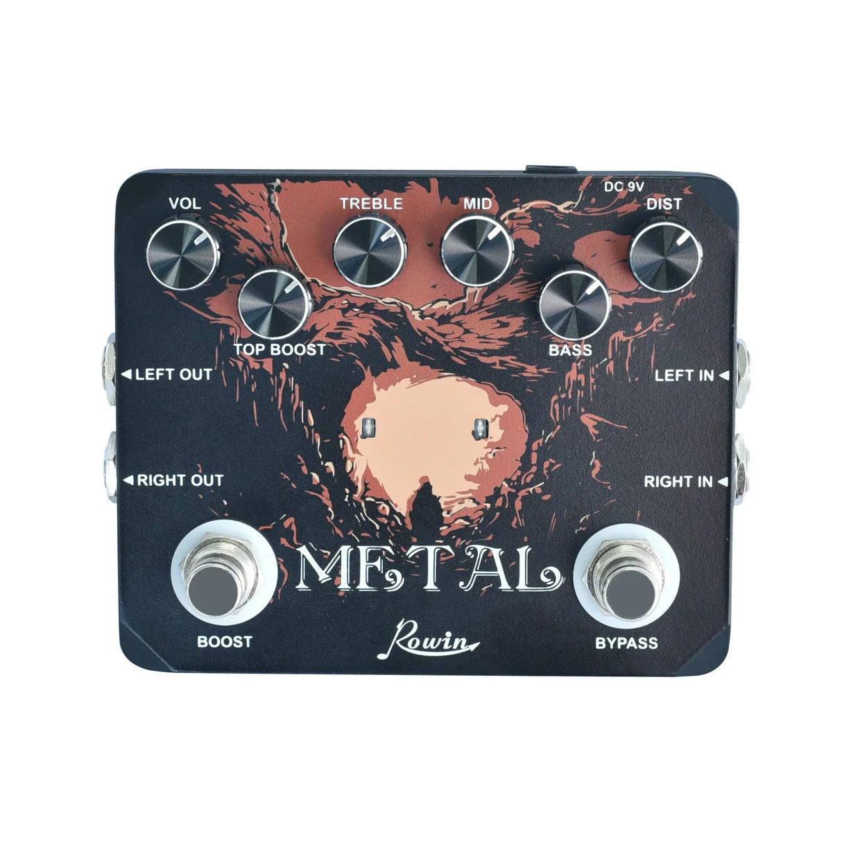 Rowin LTL-03 Heavy Metal Muff Top Boost Distortion Guitar Effect Pedal Metal Sounds Ture Bypass & Earphone Useable Output
