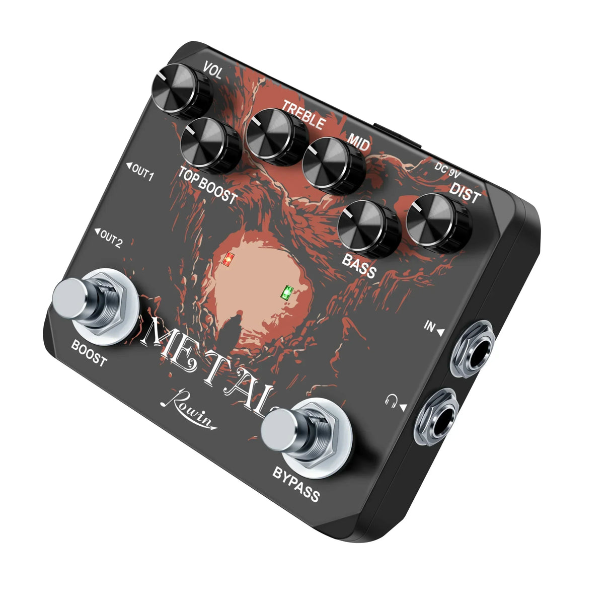 Rowin LTL-03 Heavy Metal Muff Top Boost Distortion Guitar Effect Pedal Metal Sounds Ture Bypass & Earphone Useable Output