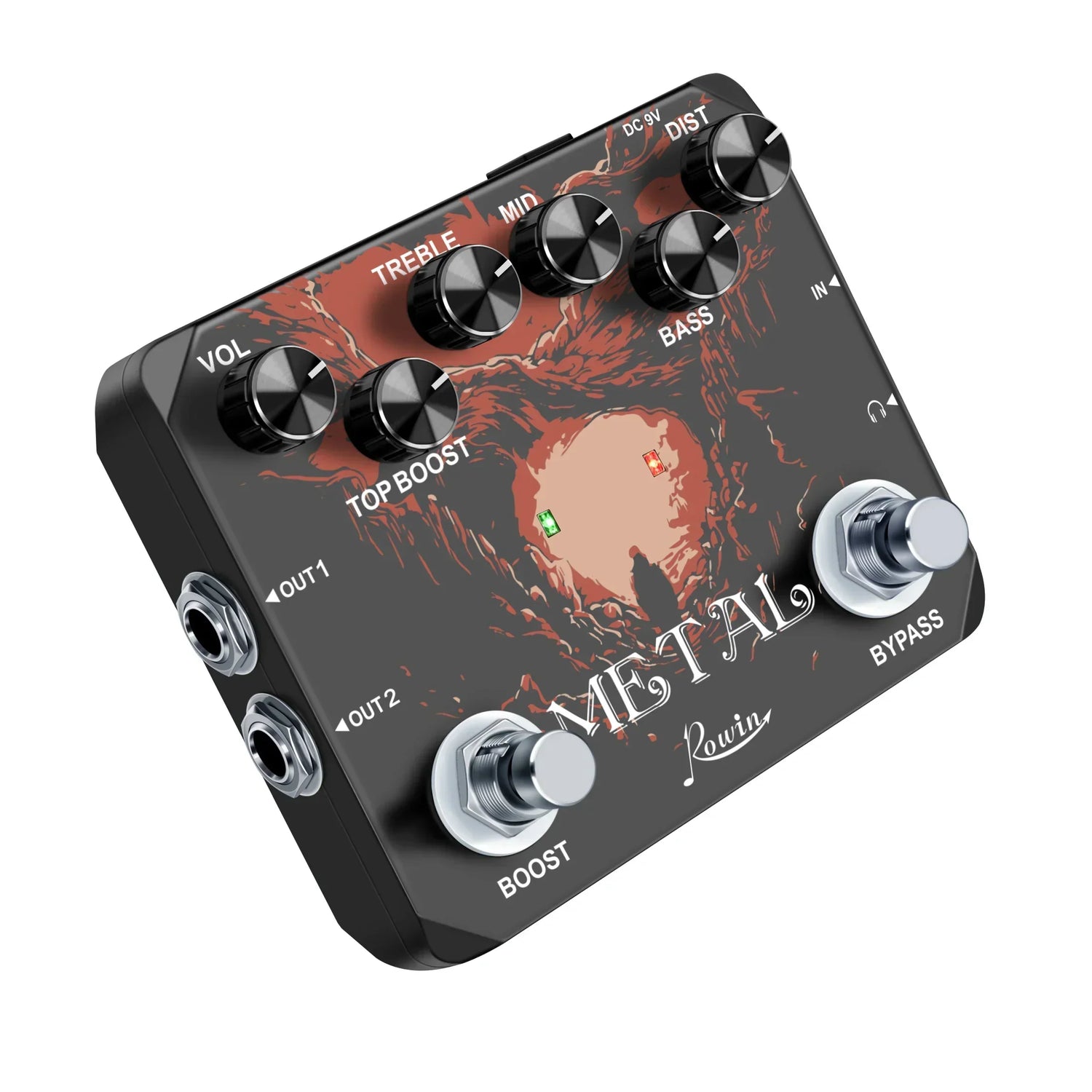 Rowin LTL-03 Heavy Metal Muff Top Boost Distortion Guitar Effect Pedal Metal Sounds Ture Bypass & Earphone Useable Output