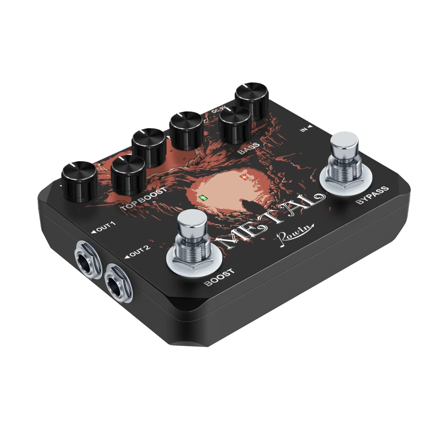 Rowin LTL-03 Heavy Metal Muff Top Boost Distortion Guitar Effect Pedal Metal Sounds Ture Bypass & Earphone Useable Output