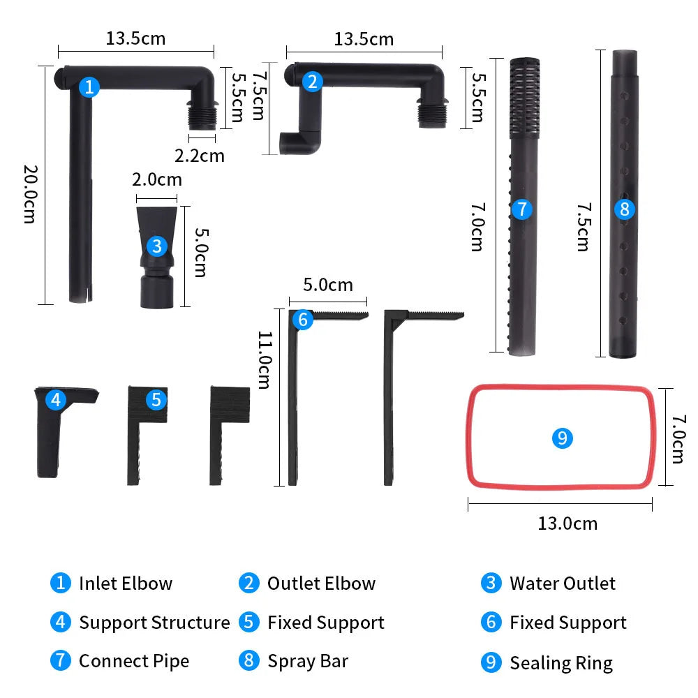 External Filter of Fish Tank Wall Mounted Filter Barrel Silent Straw Tank Oxygen Flushing Filter Equipment Aquarium Accessories