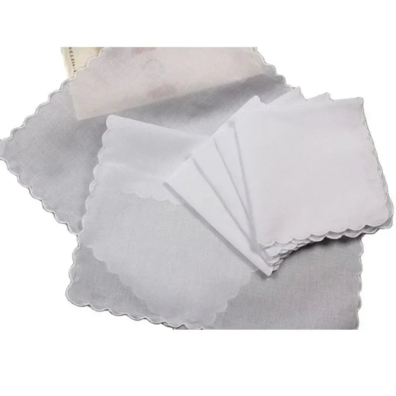 (Pack of 5) /lot Solid lace cotton Lady Handkerchiefs Women girl Handkerchief Children saliva Towel For Birthday Party Christmas gift