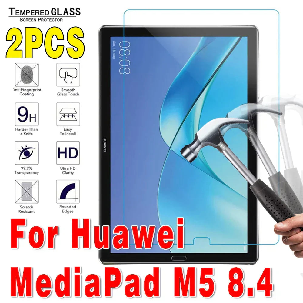 (Pack of 2) Tempered Glass Tablet Screen Protector for Huawei MediaPad 10.4 Pro 10.8 T3 T5 T8 T10 T10S M5 M6