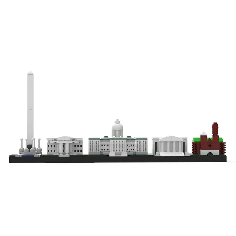 BuildMOC City Skyline Saint Petersburg Rome Washington Rotterdam Architecture Street View House Building Blocks Kids Toys Gift