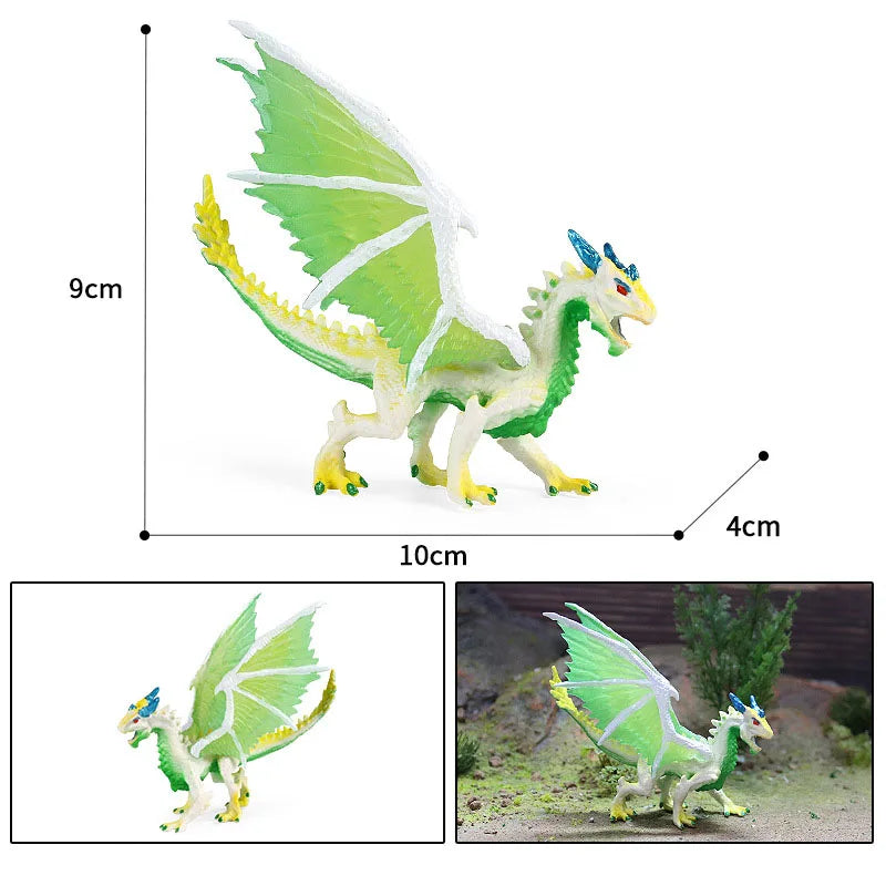 Simulation dragon figurines model Savage Flying Magic Dragon Dinosaur Cerberus Flaming Eagle Action Figure Kids Collection Toys